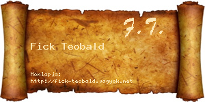 Fick Teobald névjegykártya